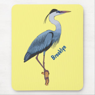 Tapis De Souris Illustration du grand héron bleu 
