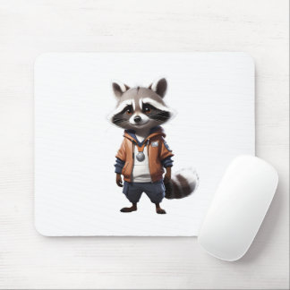 Tapis De Souris Illustration du raton laveur cool et adorable