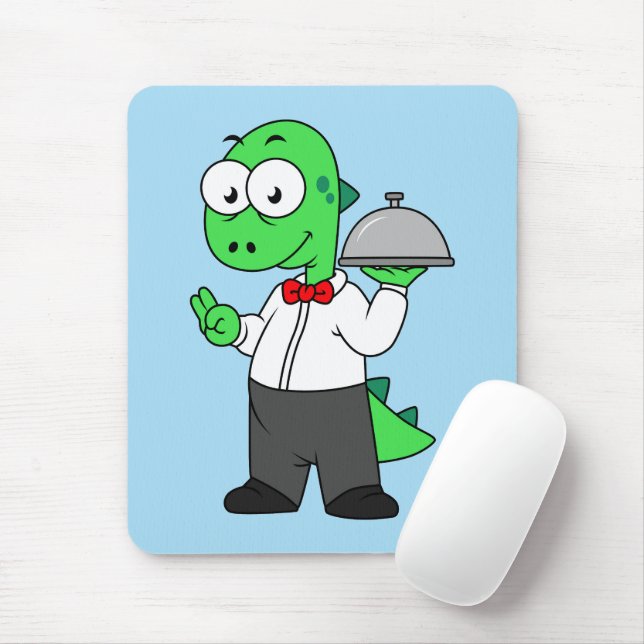 Tapis De Souris Illustration D'Un Gardien Alimentaire Tyrannosauru (Avec souris)