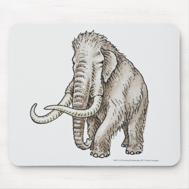 Tapis De Souris Illustration d'un mammouth (Devant)