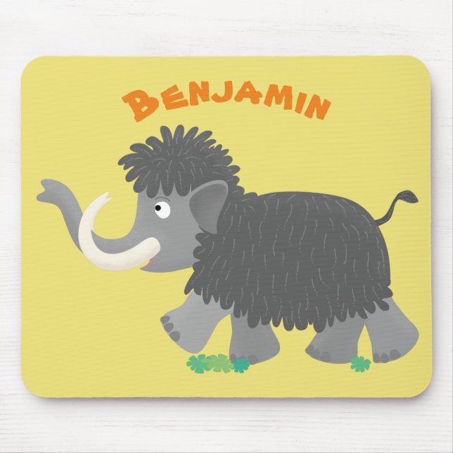 Tapis De Souris Illustration d'un mammouth laineux mou (Devant)