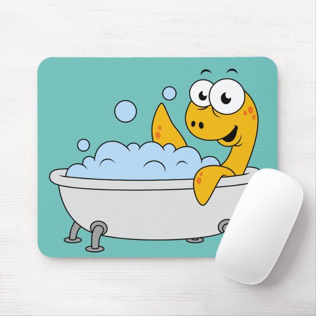 Tapis De Souris Illustration D'Un Monstre De Loch Ness De Bain. (Avec souris)