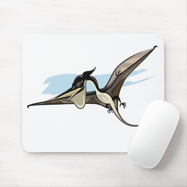 Tapis De Souris Illustration D'Un Pteranodon Dinosaure. (Avec souris)