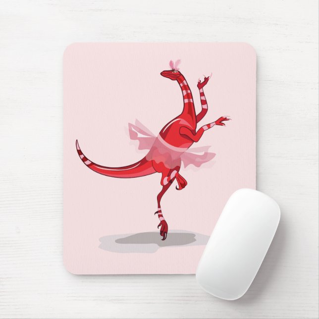 Tapis De Souris Illustration D'Un Raptor Danseur Ballerina. (Avec souris)