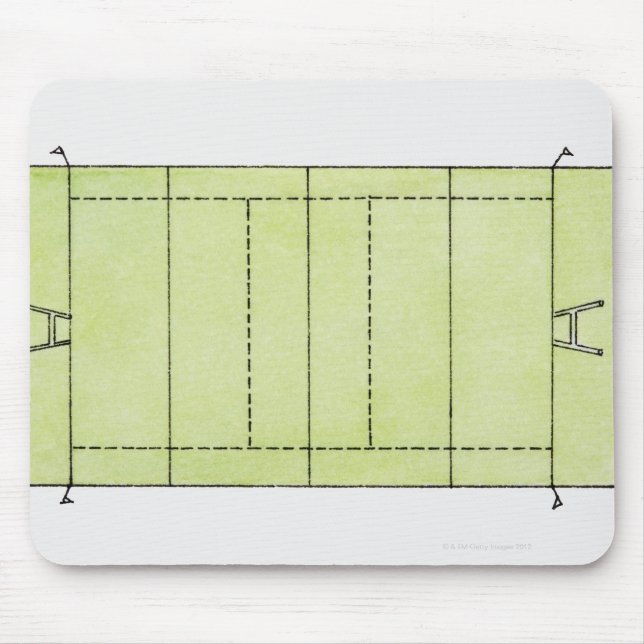 Tapis De Souris Illustration d'un terrain de rugby (Devant)