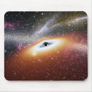 Tapis De Souris Illustration d'un trou noir supermassive