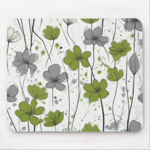 Tapis De Souris Illustration florale, fleurs sauvages abstraits, m