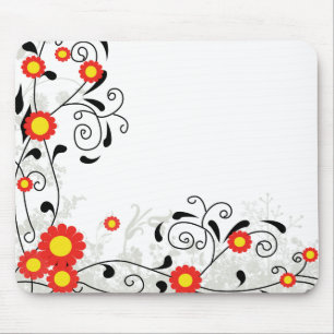 Tapis De Souris Illustration florale joyeuse