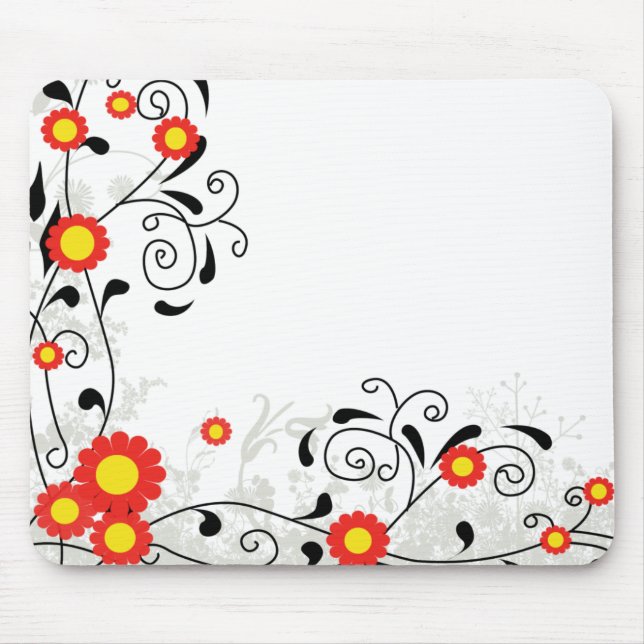 Tapis De Souris Illustration florale joyeuse (Devant)