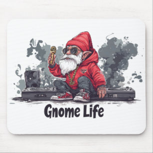 Tapis De Souris Illustration Gnome Hip hop - Gnome Life