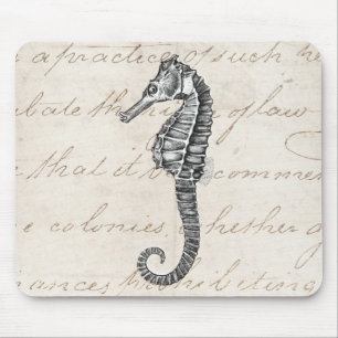 Tapis De Souris Illustration hawaïenne d'hippocampe de 1800s