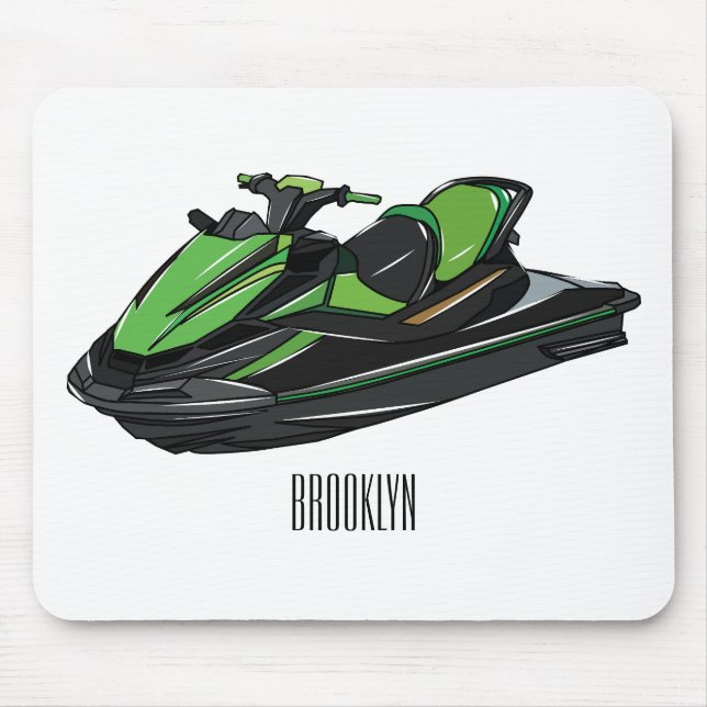 Tapis De Souris Illustration Jet ski (Devant)