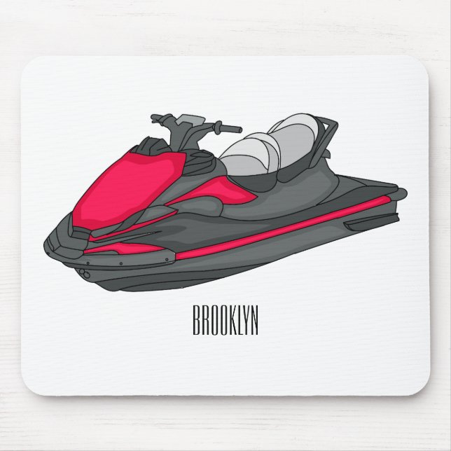 Tapis De Souris Illustration Jet ski (Devant)