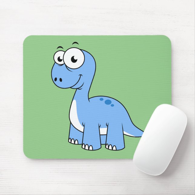 Tapis De Souris Illustration Mignonne D'Un Brontosaurus. (Avec souris)