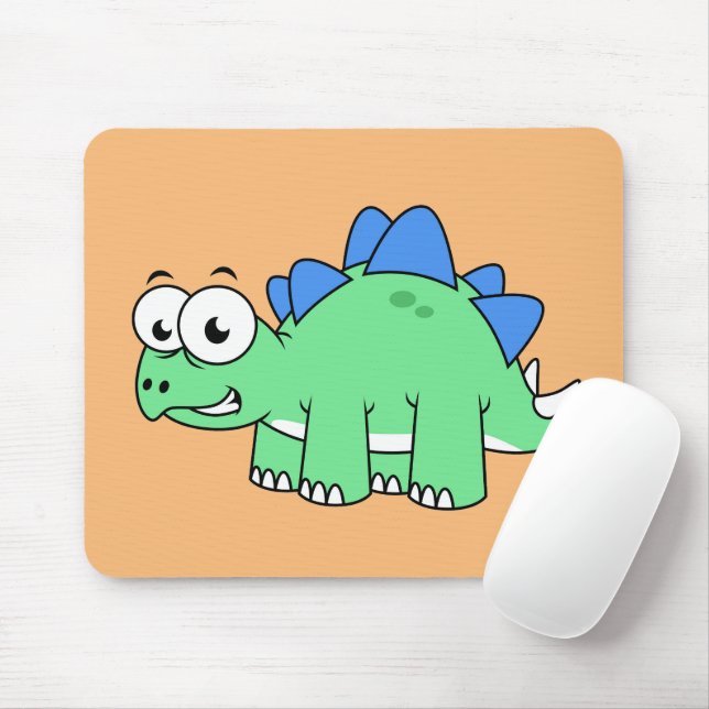 Tapis De Souris Illustration Mignonne D'Un Stegosaurus. 2 (Avec souris)
