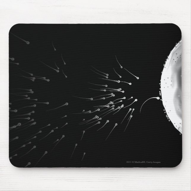 Tapis De Souris Illustration noire et blanche de la fertilisation (Devant)
