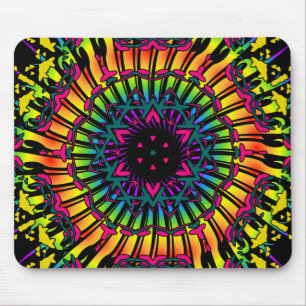 Tapis De Souris Illustration psychédélique de kaléidoscope :