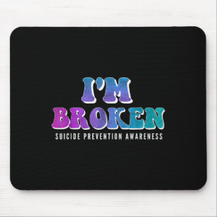 Tapis De Souris Im Brossé Turquoise &amp; Purple Ribbon Suicide Em