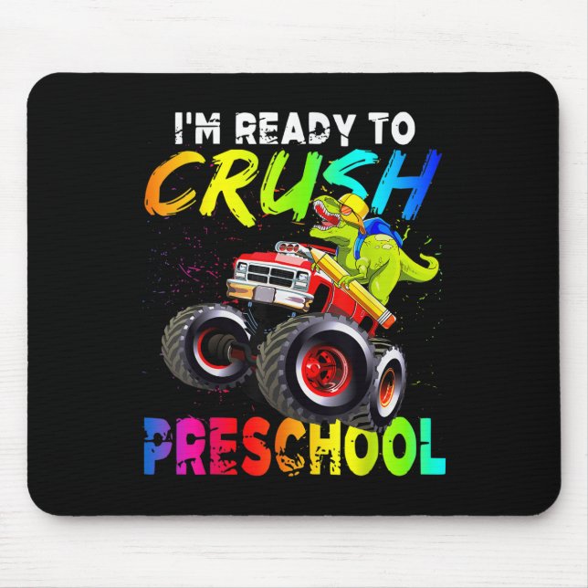 Tapis De Souris Im Ready To Crush Preschool Monster Truck Dinosaur (Devant)