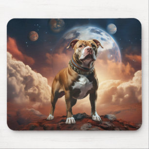 Tapis De Souris Image géniale d'un chien Pitbull sur Mars !