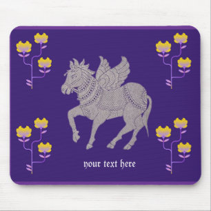 Tapis De Souris Imaginaire cheval et fleur mousepad cadeau valenti