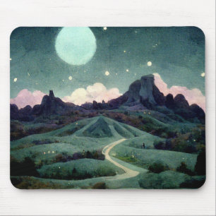 Tapis De Souris Imaginaire du paysage lunaire