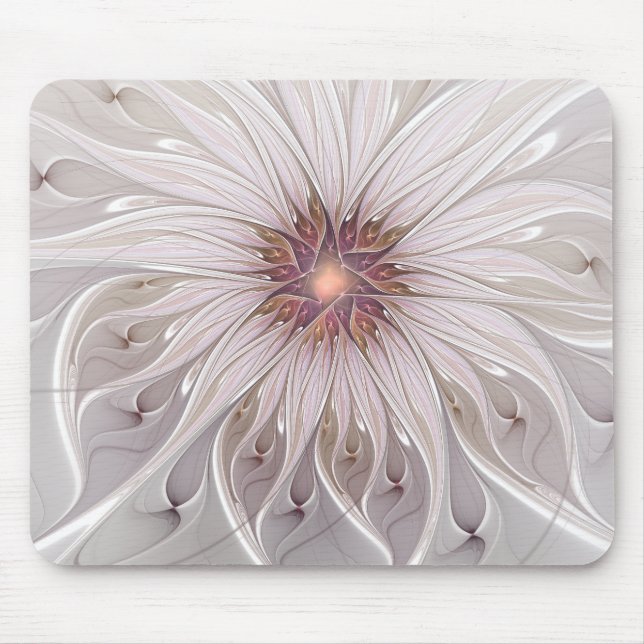 Tapis De Souris Imaginaire Floral, Abstraite Fleur Pastel Moderne (Devant)