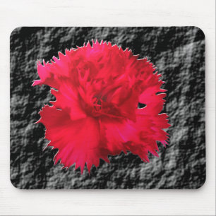 Tapis De Souris Imaginaire floral de l'oeillet rouge Mousepad