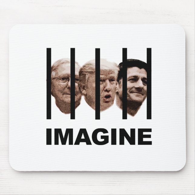 Tapis De Souris Imaginez Trump, McConnell et Ryan Behind Bars (Devant)