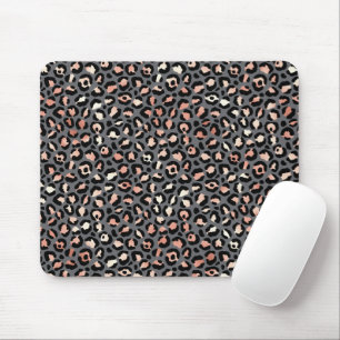 Tapis De Souris Impression Animale Taches de Léopard Noir Rose Ani