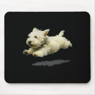 Tapis De Souris Impression d'art de chien courant mignon rétro drô