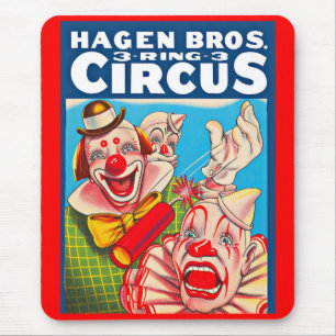 Tapis De Souris Impression de l'affiche Hagen Brothers Circus dans