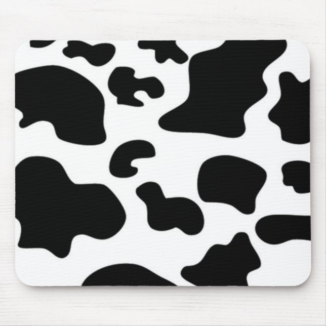 Tapis De Souris Impression de vache noire et blanche (Devant)
