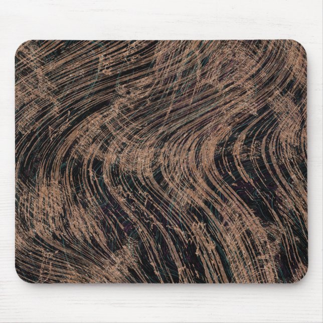Tapis De Souris Impression en marbre Abstrait noir (Devant)