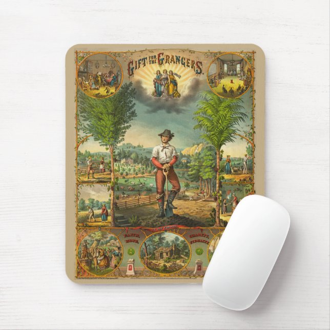 Tapis De Souris Impression promotionnelle Pour Membres Grange (Avec souris)