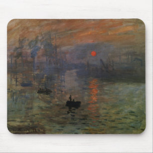 Tapis De Souris Impression Sunrise par Claude Monet, Art Vintage