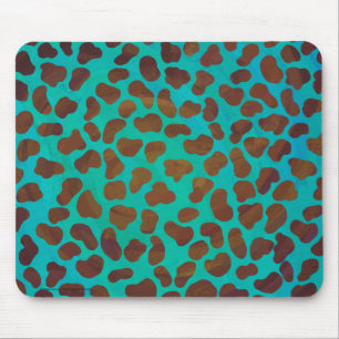Tapis De Souris Imprimé brun et sarcelle dalmate