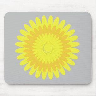 Tapis De Souris imprimé gris et jaune,
