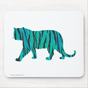 Tapis De Souris Imprimé tigre noir et sarcelle