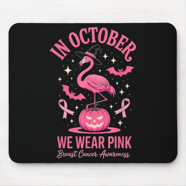 Tapis De Souris In October We Wear Nk Flamingo Halloween  (Devant)
