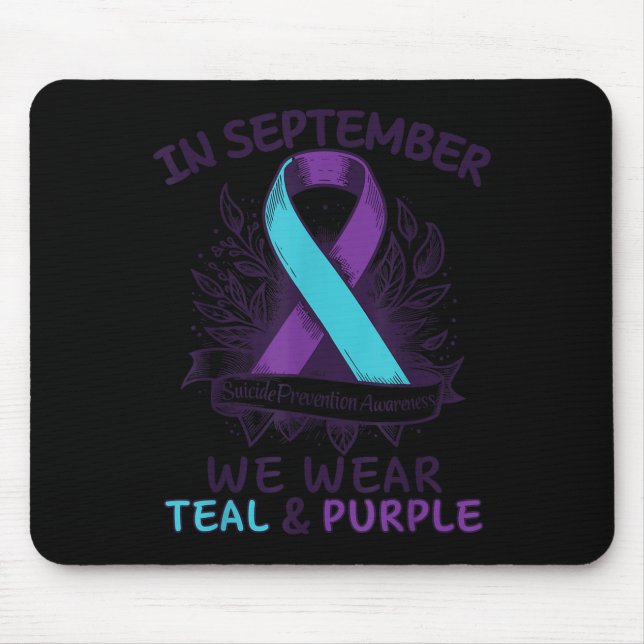 Tapis De Souris In September We Wear Teal Purple Ribbon Suicide Pr (Devant)