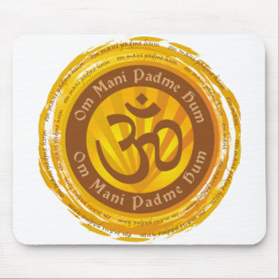Tapis De Souris Incantation tibétaine avec le symbole d'Aum