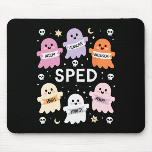 Tapis De Souris Inclusion Halloween Autisme Effrayant Intégration 