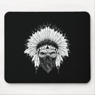 Tapis De Souris Indian Skull Rag, tatouage amérindien, Zany Br