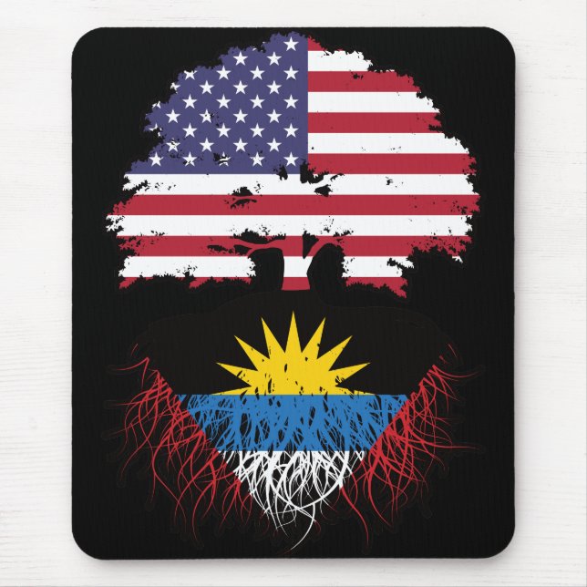 Tapis De Souris Indicateur Antiguan American USA Tree Roots (Devant)
