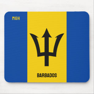 Tapis De Souris Indicateur Monogramme Barbade personnalisé
