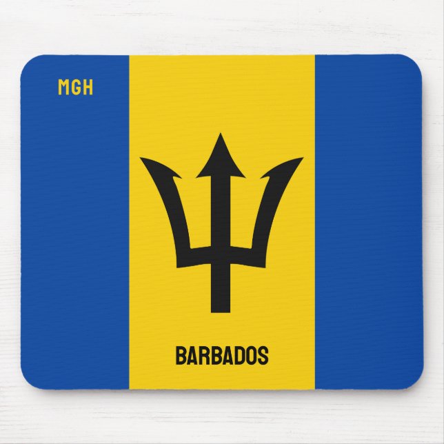 Tapis De Souris Indicateur Monogramme Barbade personnalisé (Devant)