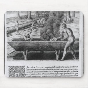 Tapis De Souris Indiens de la Virginie faisant des bateaux de