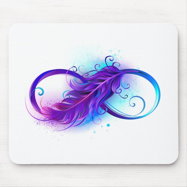 Tapis De Souris Infinity with purple feather (Devant)