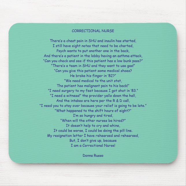Tapis De Souris Infirmière correctionnelle (Devant)